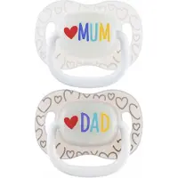 Canpol Babies Canpol LoveMum&Dad 2x Siliconen Speen 0-6m - Lichtgevend