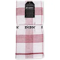 Ziczac Keukendoek Culinary Duo Waffle Red (Set van 3) - 50 x 76 cm