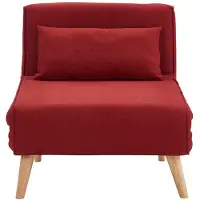 Vente-Unique.nl Fauteuil met bed optie POSIO van stof - Rood