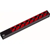 Bachmann 19" stekkerdoos 8-voudig 2300W, IEC320 C14 stekker, zwart