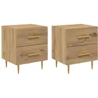 vidaXL Nachtkastje 2 st Artisan Eiken 40 x 35 x 47,5 cm Bewerkt hout