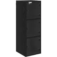 vidaXL Wandkast 35 x 37 x 102 cm Bewerkt hout Zwart Eiken