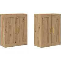 vidaXL Wandkast 2 st Artisan Eiken 69,5 x 34 x 90 cm Bewerkt hout