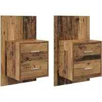 vidaXL Wandkastje voor Bed 2 st Oud Hout 48,5 x 32,5 x 80 cm
