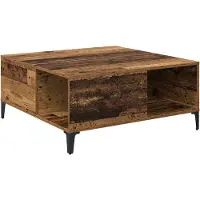 vidaXL Salontafel, gerecycled hout, 80 x 80 x 36,5 cm, houtvezel