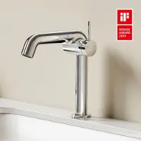Emke Wastafelkraan - Waterbesparend Mengkraan - Incl. Aansluitingen - Lage Uitloop 15cm - Chroom