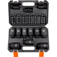 Vevor 1/2 inch dopsleutelset CR-V gelegeerd staal 9-delige dopsleutelset 29-38 mm diepe doppen slagmoersleutel