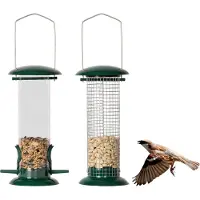Needs&wants® need&wants set van 2: vogelvoeder om op te hangen metaal roestvrij staal kunststof, kleine vogelvoeder voerstation vogels wilde vogels