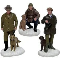 Santaville Hunters with Dogs Polyresin 8cm 3 stuks