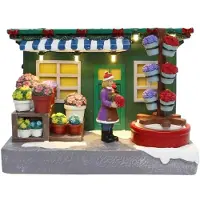 Santaville Flower Kiosk with LED Polyresin 19cm