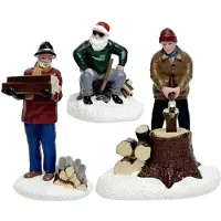Santaville Wood Workers Polyresin 8cm 3 stuks