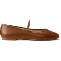 Ralph Lauren Ballerina met riempjes 'JAYNA' lichtbruin
