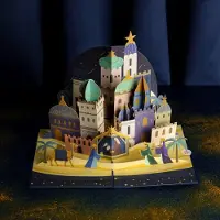 Papercrush Pop-up kaart 3D Handgemaakte pop-upkaart-Bethlehem pop-upkaart/kerst/geldcadeau/wenskaart/