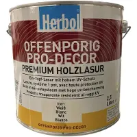 Herbol Offenporig Pro Decor - Solventgedragen lak voor hout ( 3 in 1 ) - Zijdeglans - 2.50 L - Wit