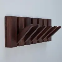 Urban State Piano kapstok - donker hout - wandkapstok - 6 haken - kapstok hangend - walnoot finish