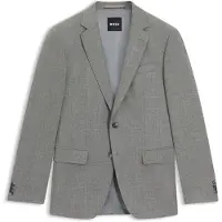 BOSS Slim-fit blazer van stretchwol met dessin