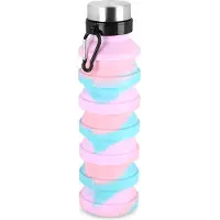 Spokey JUMP Opvouwbare Siliconen Bidon - Rood - 550 ml - 25 cm - Metalen Karabijnhaak - Lichtgewicht