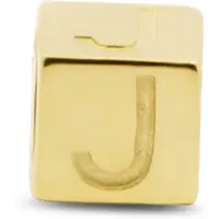 New Bling 9NBG-912J Gouden Kubus met Letter J - 3,8mm - hanger - 14 Karaat - Goud