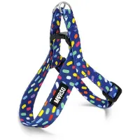 Morsø mini tuig voor hond verstelbaar gerecycled color invaders paars 32-41x2,5 cm