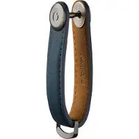 OrbitKey - Crazy Horse Leather Key Organiser - Marine Blue/Blue