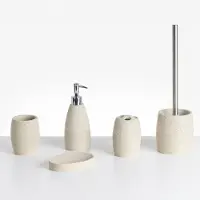 Beliani YARAPA - Badkameraccessoireset - Lichtbeige - Polyresin