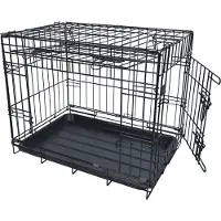 Gebr. De Boon Draadkooi met deur en schuifdeur nr. 1 zwart 62x44x50 cm