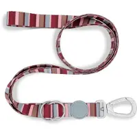 Morsø hondenriem verstelbaar gerecycled skyline rood/roze 75-230x1,5 cm 4-20 kg