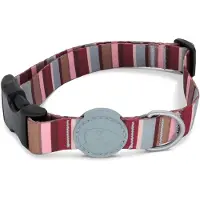 Morsø halsband voor hond gerecycled skyline rood / roze 43-70x2,5 cm