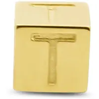 New Bling 9NBG-912T Gouden Kubus met Letter T - 3,8mm - hanger - 14 Karaat - Goud