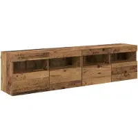 vidaXL TV Wandkasten 2 st Oud Hout Bewerkt hout