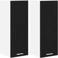 vidaXL Hangkast 2 st Zwart Eiken en Wit Bewerkt hout