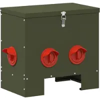vidaXL Kippenvoerbak Olijf Groen 40,5 x 25 x 38 cm Koudgewalst Staal