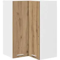 vidaXL - Hangkast - Ambachtelijke - Eik - en - Wit - 57 - x - 57 - x - 80 - cm - Bewerkt - hout