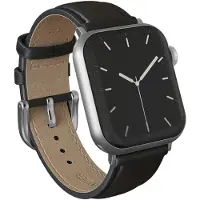 Burga Leren Apple Watch Bandje 49 / 46 / 45 / 44 Mm Bandje Zwart / Zilver