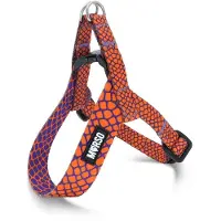 Morsö mini tuig voor hond verstelbaar gerecycled urban lizard rood 32-41x2,5 cm