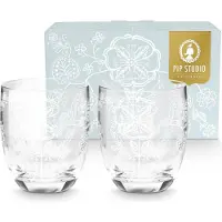 Pip studio Waterglas Flower White 280ml (Set van 2)