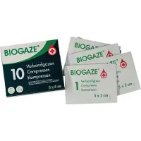 Biogaze Verbandgazen 5 X 5 Cm 10 Stuks