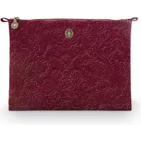 Pip studio Toilettas Velvet Quiltey Days Cosmetic Flat Pouch Large Red