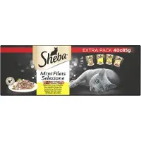 Sheba Kattenvoer Nat Mini Filets in Saus Selectie Multipack 40x85 gr
