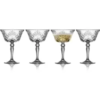 Lyngby Glas Melodia kristal champagnecoupe - 260 ml - set van 4 - coupe glazen, champagneglazen, vaatwasserbestendig