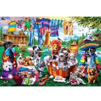 Master Pieces puzzel XXL stukjes - Laundry Day Rascals - 1000 stukjes.