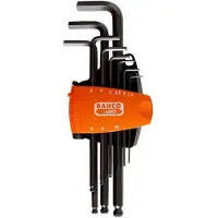 Bahco Inbus Haakse schroevendraaierset 1.5 mm, 2 mm, 2.5 mm, 3 mm, 4 mm, 5 mm, 6 mm, 8 mm, 10 mm 9-delig