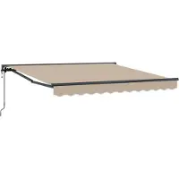 vidaXL Zonnescherm Frame Beige 350 x 250 cm Polyester met PU-coating