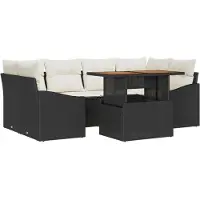 vidaXL Tuinbank Set 7 st Zwart en Crème