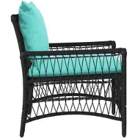 vidaXL Tuinstoel met kussen Zwart 73 x 61 x 77 cm poly rattan
