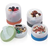 Humangear Stax Clear/Spectrum Medium Starter 4-pack - opbergdoos - stapelbaar - lichtgewicht - kamperen