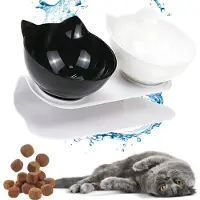 Mascow Dieren Water & Voer Set Wit - Dubbel Voerbak - MONOO Dubbele Voerbak Voor Huisdieren - Katten Voerbakjes - Voor Katten en Honden Dierenvoeding