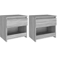 vidaXL Nachtkastjes 2 st 40x30x39 cm bewerkt hout grijs sonoma eiken