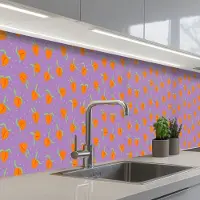 KitchenYeah Keuken achterwand 350x60 cm - Spatscherm zelfklevend Paars - Oranje - Perzik - Muurbeschermer - Spatwand fornuis