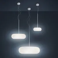Artemide Hanglampe , Itka, dimbare, Wit, Woonkamer, Glas, Modern